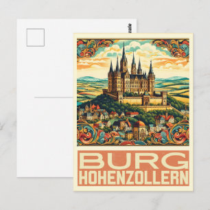 Vintage Hohenzollern Burg Hohenzoller Geschenk Postkarte