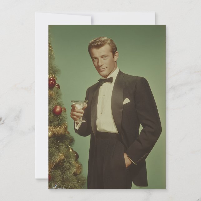 Vintage Holiday Elegance Portrait Feiertagskarte (Vorderseite)