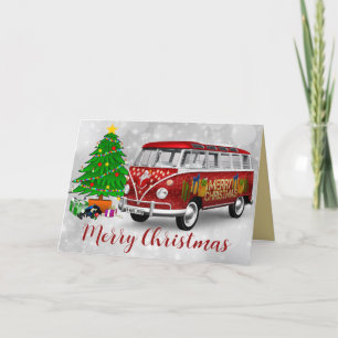 Vintage Holiday Van Card Feiertagskarte