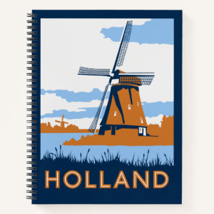 Vintage Holland Plakat Notizbuch