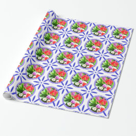 Vintage Holländer deckt Delftware Tulpen Holland Geschenkpapier