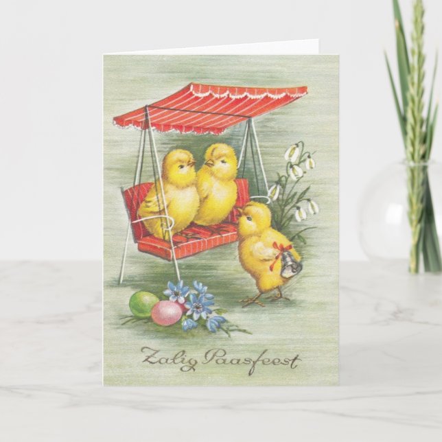 Vintage Holländer Zalig Paasfeest Ostern Karte (Vorderseite)