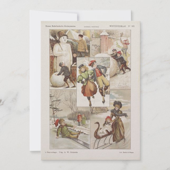 Vintage holländische Weihnachtskarte (Vorderseite)