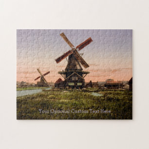 Vintage Holländische Windmühlen benutzerdefinierte