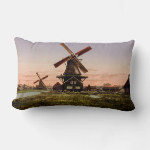 Vintage, holländische Windmühlen Lendenkissen