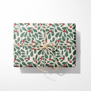 Vintage-Holly-Weihnachtspapier - Beige Geschenkpapier