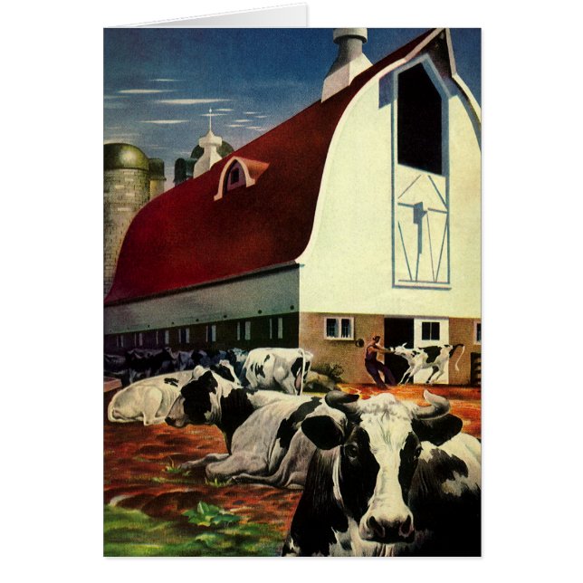Vintage Holstein Milchkühe im Milchwirtschaftssekt (Vorne)