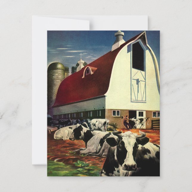 Vintage Holstein Milchkühe im Milchwirtschaftssekt (Vorderseite)