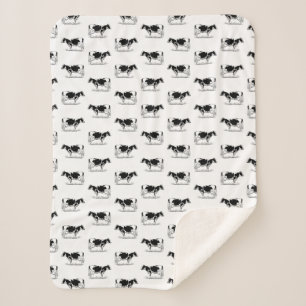 Vintage Holsteinkühe CUSTOM BG FARBE Sherpadecke