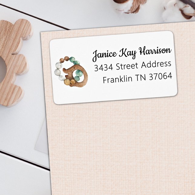 Vintage Holzbesteck Toy Boho Babydusche Anschrift Adressaufkleber (Von Creator hochgeladen)