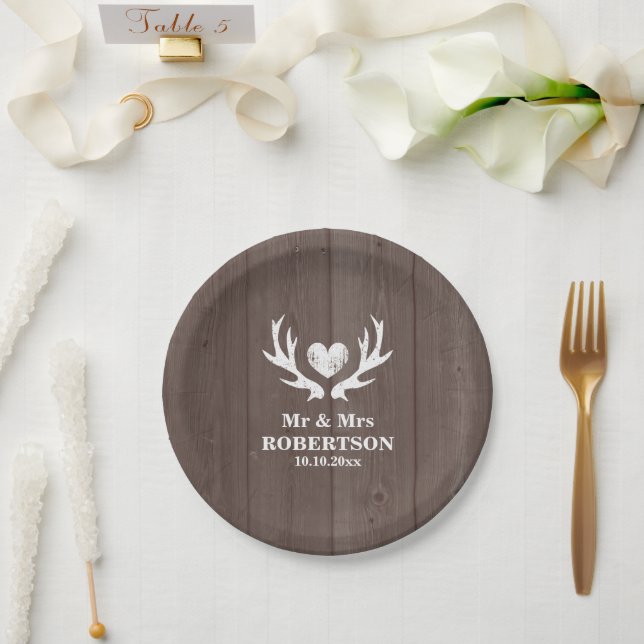 Vintage Holzkornplatte Pappteller (Hochzeit)