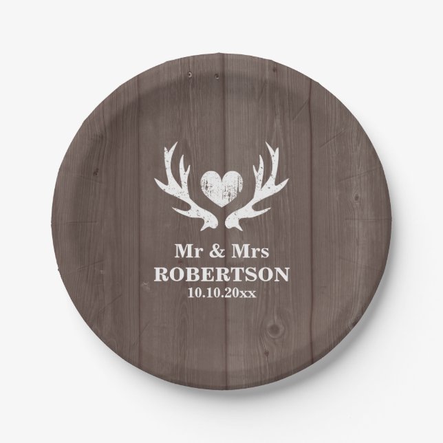 Vintage Holzkornplatte Pappteller (Vorderseite)