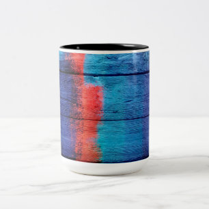 Vintage Holzmalerei #11 Zweifarbige Tasse