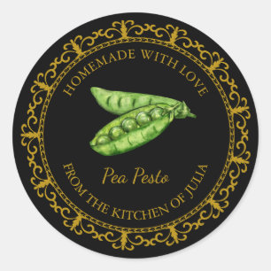 Vintage Homemade Peak Pesto Runder Aufkleber