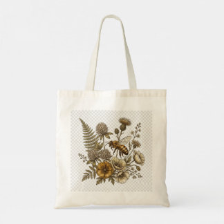Vintage-Honigbiene-Botanik-Tasche Tragetasche