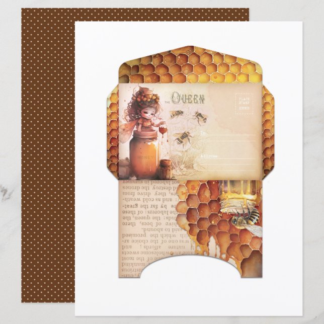 Vintage-Honigbiene-Journal-Papierblatt (Vorne/Hinten)