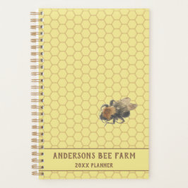 Vintage Honigbiene und Honeycomb | Beefarm / Imker Planer