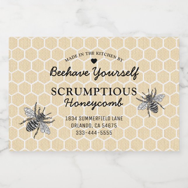 Vintage Honigwabennahrung Lebensmitteletikett (Einzelnes Label)