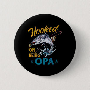 Vintage Hooked On Being Opa Lustiger Angel-Väter Button