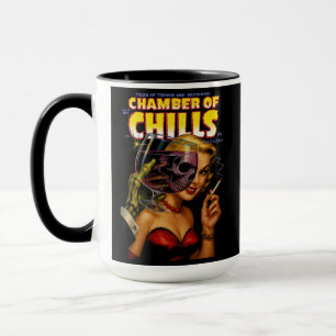 Vintage-Horror-Comic-Art – Femme Fatale Skelett Tasse