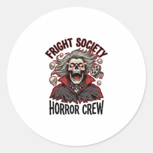 Vintage-Horror-Shirt Fright Society Totenkopf-Desi Runder Aufkleber