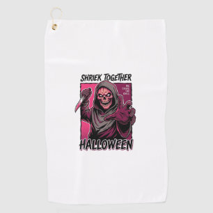 Vintage-Horror-Shirt mit graviertem Slasher Hallow Golfhandtuch