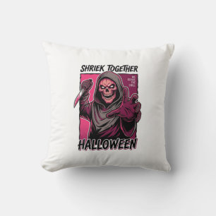 Vintage-Horror-Shirt mit graviertem Slasher-Hallow Kissen
