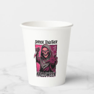 Vintage-Horror-Shirt mit graviertem Slasher-Hallow Pappbecher