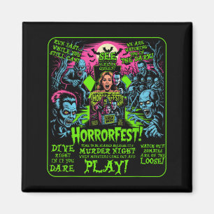 Vintage-Horrorfest-Plakat Halloween-Film alte Zeit Magnet