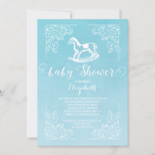 Vintage Horse Boys Baby shower Invitation