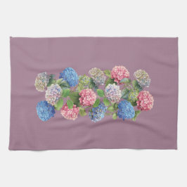 Vintage Hortensien-Blumenmuster Geschirrtuch