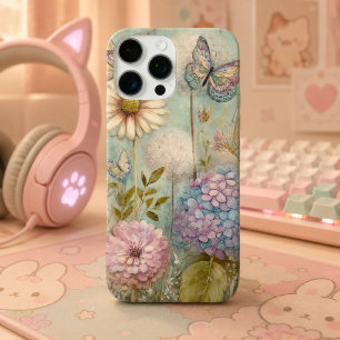 Vintage-Hortensien- und Löwenzahn-Feengarten-Magie iPhone 16 Pro Max Hülle