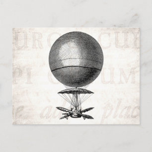 Vintage Hot Air Balloon Retro Airship Old Ballons Postkarte