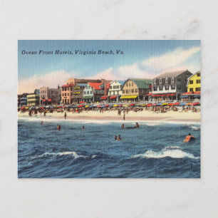 Vintage-Hotels direkt am Ozean, Virginia Beach, Va Postkarte