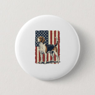 Vintage Hound Dog Patriotic Flag Vector-Shirt-Desi Button
