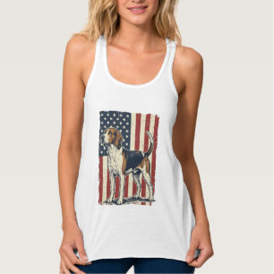 Vintage Hound Dog Patriotic Flag Vector-Shirt-Desi Tank Top