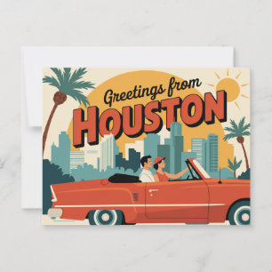 Vintage Houston Postkarte Grüße aus Houston