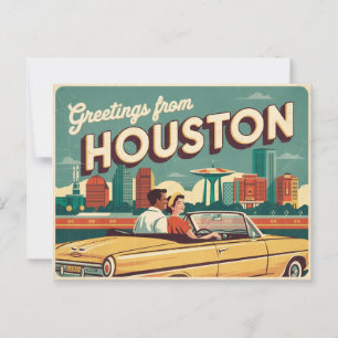 Vintage Houston Postkarte Grüße aus Houston