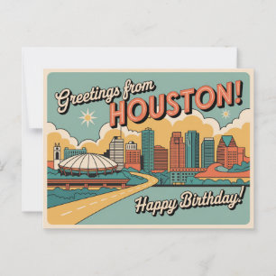 Vintage Houston Postkarte Grüße aus Houston