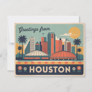 Vintage Houston Postkarte Grüße aus Houston