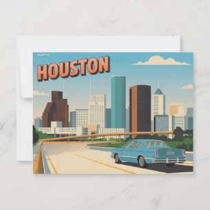 Vintage Houston Postkarte Grüße aus Houston