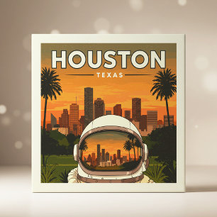 Vintage Houston Texas Fliese