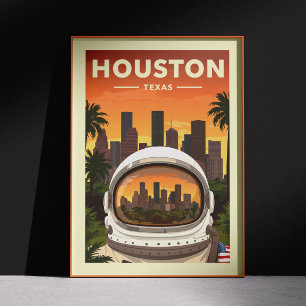 Vintage Houston Texas Poster