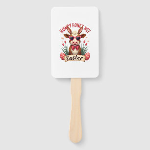 Vintage Howdy Honey Ostern Highland Kuh Süße Hasen Fächer