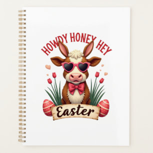 Vintage Howdy Honey Ostern Highland-Kuh Süßer Hase Planer