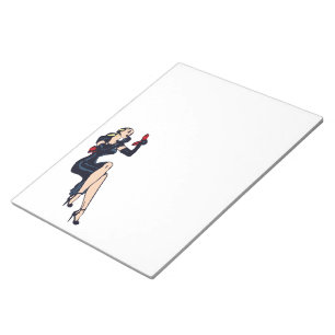 Vintage hübsche blonde Retro-Glamour-Girl Pinup Notizblock