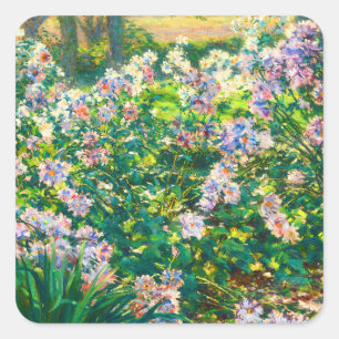 Vintage hübsche Blumen Windblumen Illustration Quadratischer Aufkleber