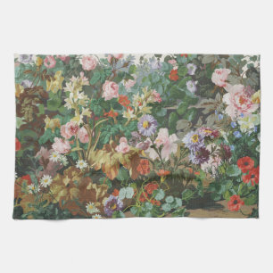 Vintage hübsche bunte Blumen Blumenmalerei Geschirrtuch