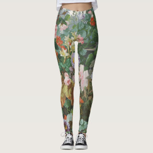 Vintage hübsche bunte Blumen Blumenmalerei Leggings