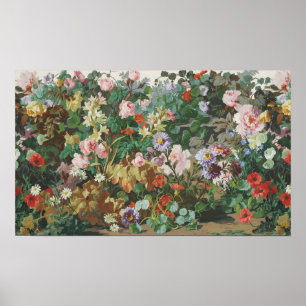 Vintage hübsche bunte Blumen Blumenmalerei Poster